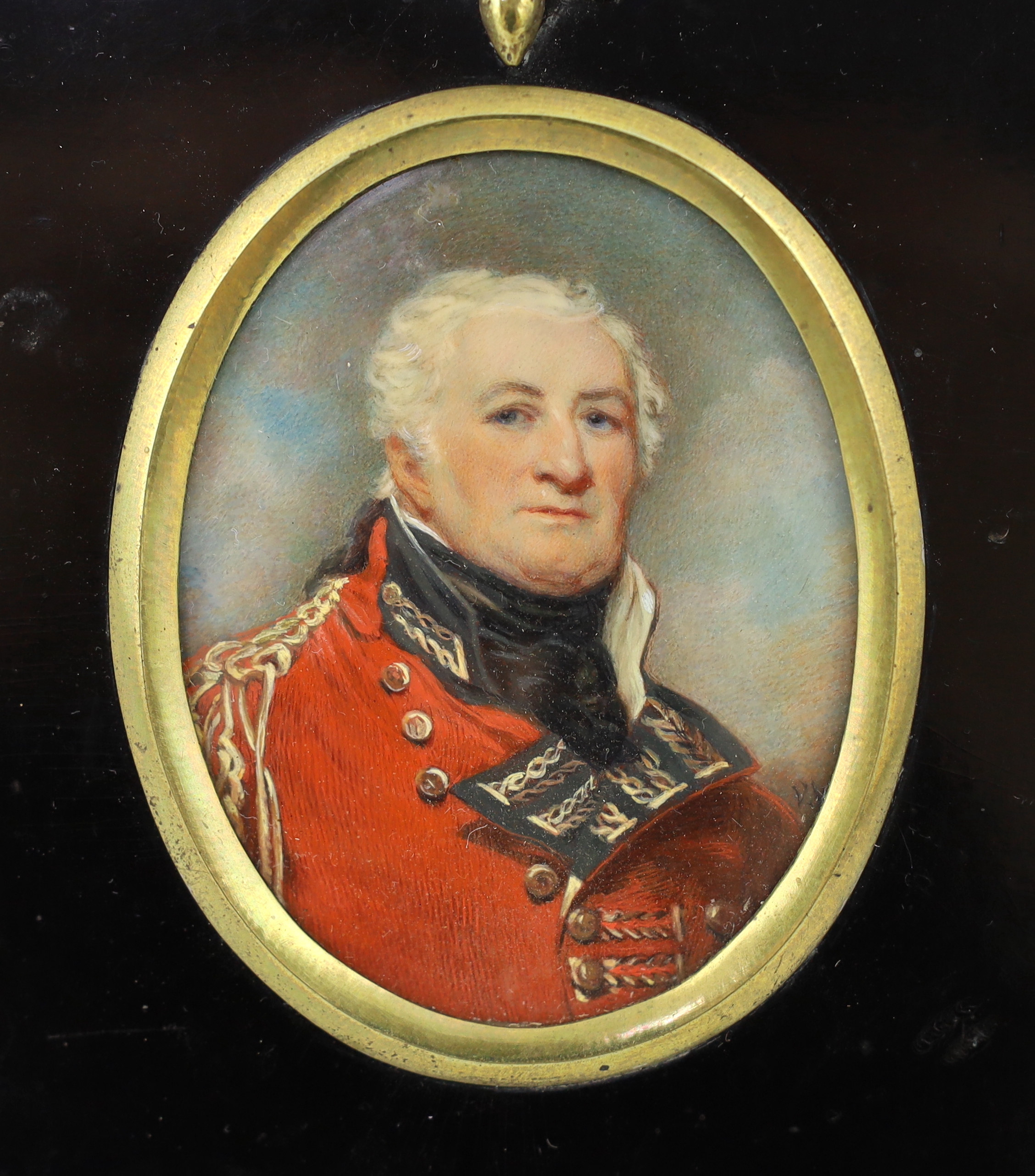 Miss Viola G. Woulfe (fl.1895-1914) after Sir Martin Archer Shee (Irish, 1769-1850), Portrait miniature of Lieut-General William Popham, watercolour on ivory, 7.7 x 6cm. CITES Submission reference 7SDYSEQ7